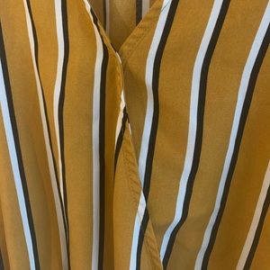 Golden, Black and White Striped Blouse